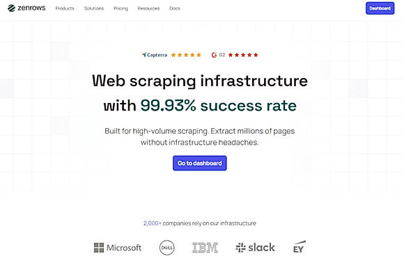 ZenRows home page