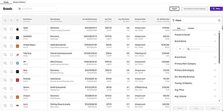 Brands Database Screenshot