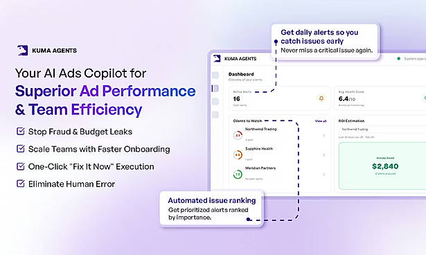 Automated scanning: full account coverage across Google Ads, Meta Ads, Microsoft Ads, and more.