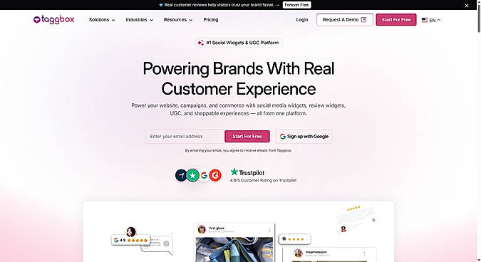 Taggbox homepage