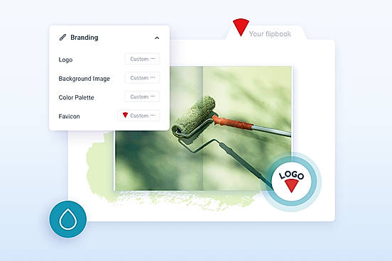 Wrap your content in your custom branding: from your own background and color palette down to your company logo.