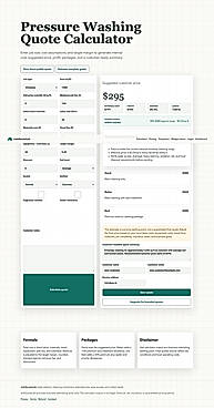 Pressure washing quote calculator result