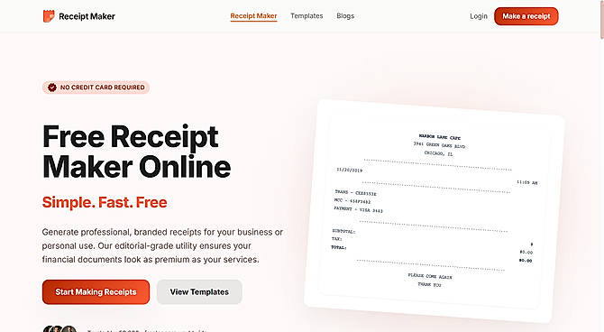 Free Receipt Maker online