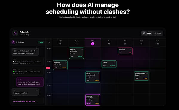 Smart booking: AI checks availability and books slots without conflicts