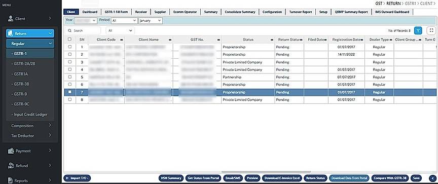 Gen GST Software Dashboard