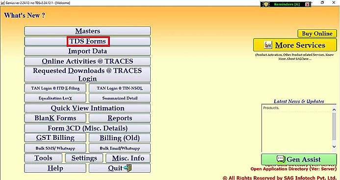 Gen TDS Software Dashboard