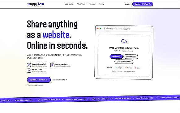 Nippy — share anything as a website