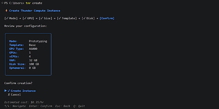 Thunder Compute - CLI