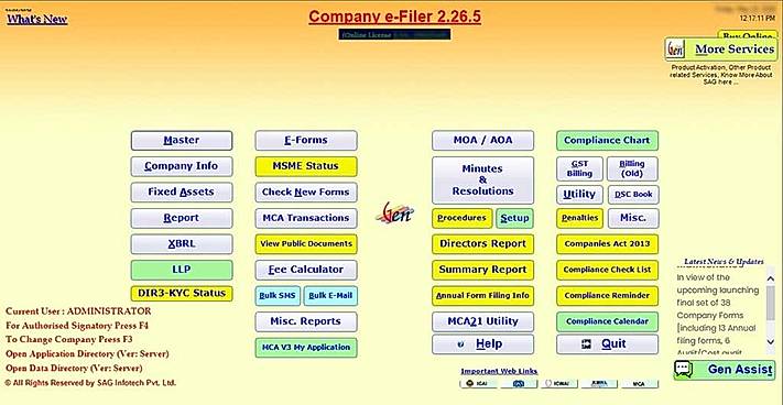 Gen Complaw Software Dashboard