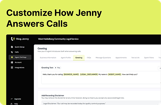 Ring Jenny Interface