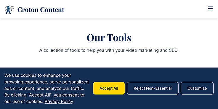 Croton Content Tools - YouTube SEO for Finance