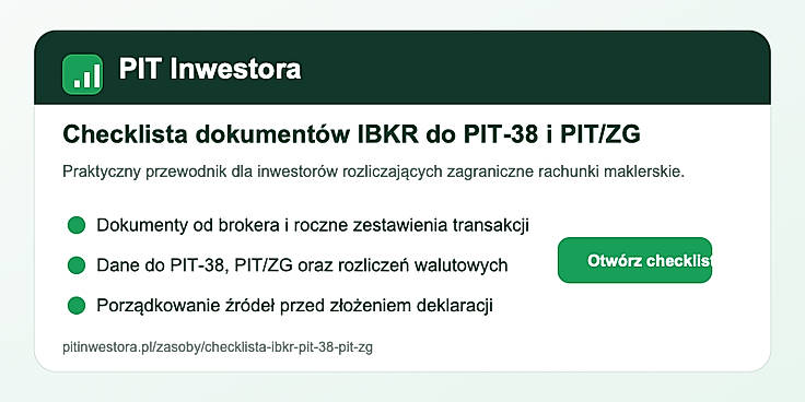 PIT Inwestora checklist overview