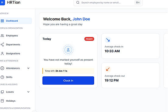 Hrtion Demo page
