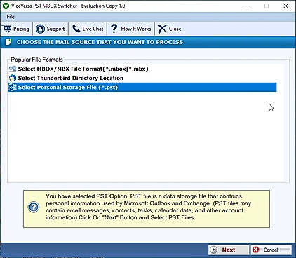 pst to mbox switcher