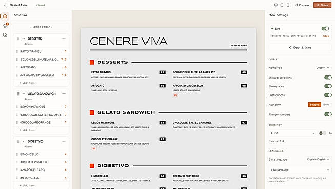 Design professional menus with 50 restaurant-ready templates