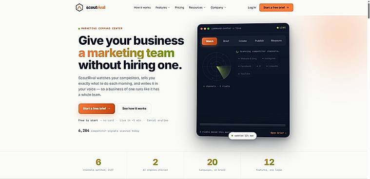Scoutrival Landing Page