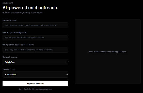 ColdCraft Interface.