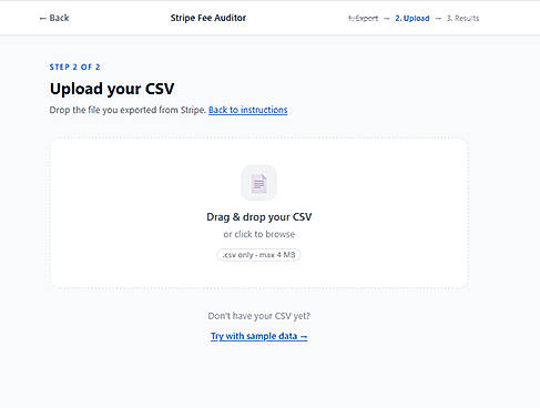 Upload Stripe Balance CSV