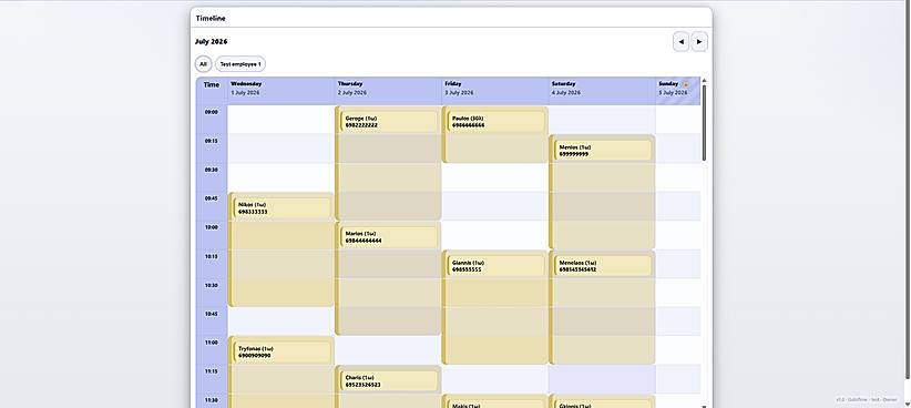 Monthly timeline