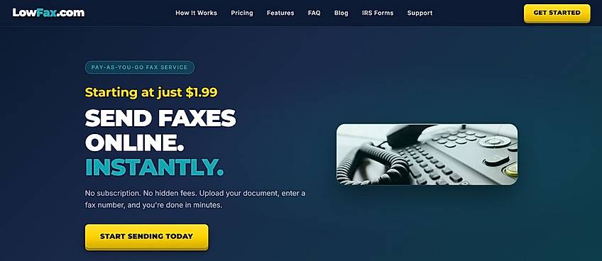 LowFax.com Home Page
