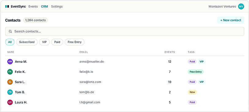 EventSync CRM