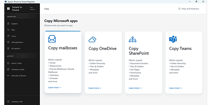 Aryson Tenant-to-Tenant Migration Tool