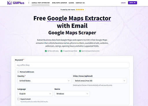 Free Google Maps Extractor