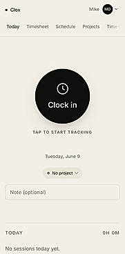 Clock in with one tap