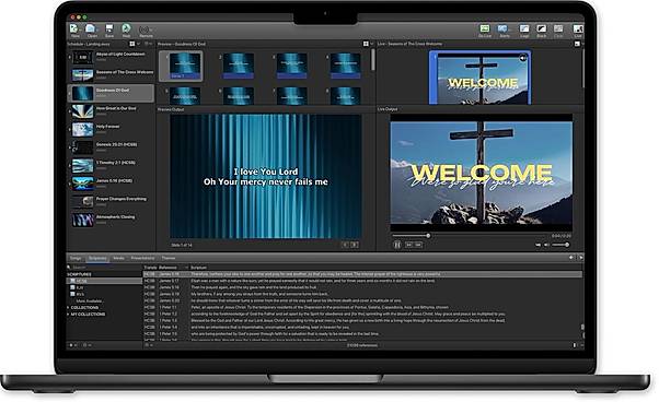 Laptop featuring EasyWorship
