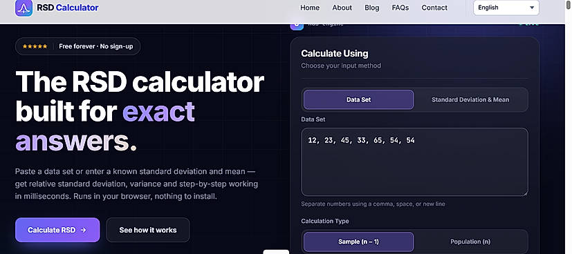RSD Calculator