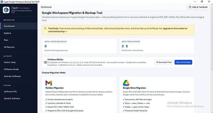 Install the Cigati Google Workspace Backup Tool.