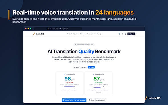 Real-time voice translation in 24 languages