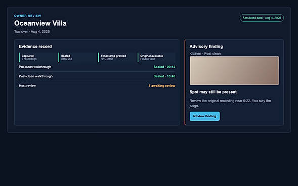 Owner review and advisory finding