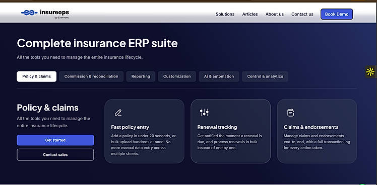 Complete Insurance ERP suite