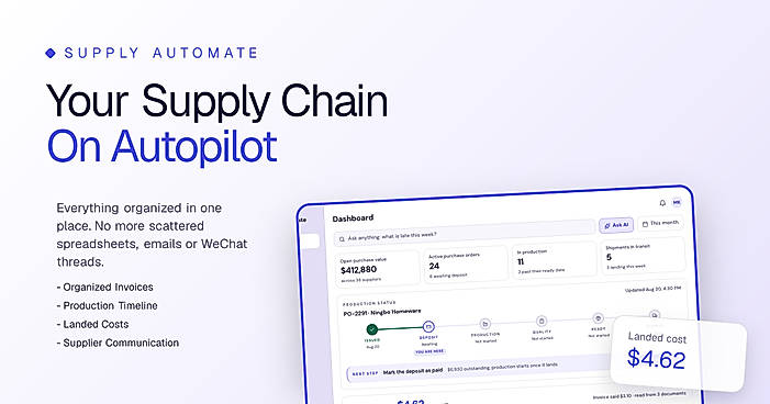 SupplyAutomate dashboard