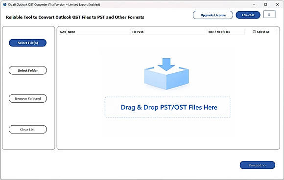 Install the Cigati OST to PST Converter Tool.