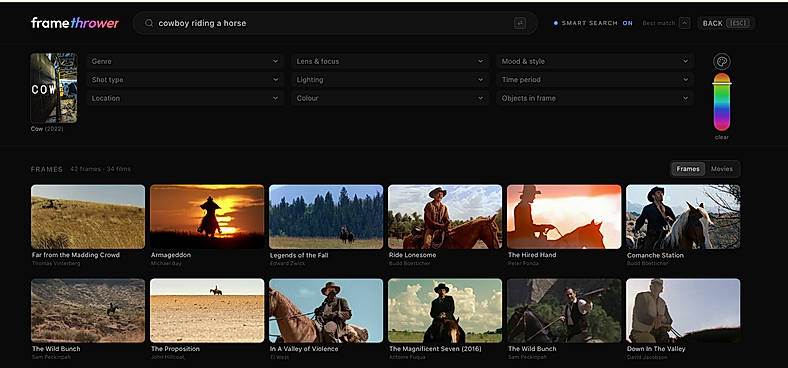 Search film stills by visual detail
