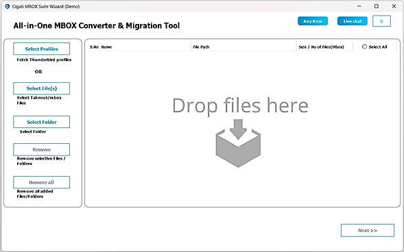 Install and run the Cigati MBOX Converter Tool.