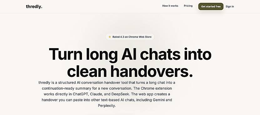 thredly — structured AI conversation handovers