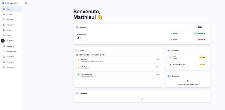 archim construction management dashboard