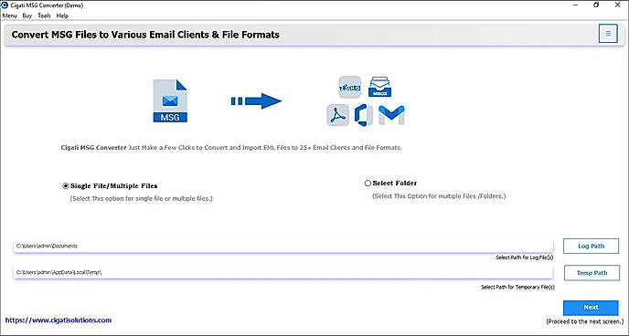 Install and Run the Cigati MSG Converter Tool.