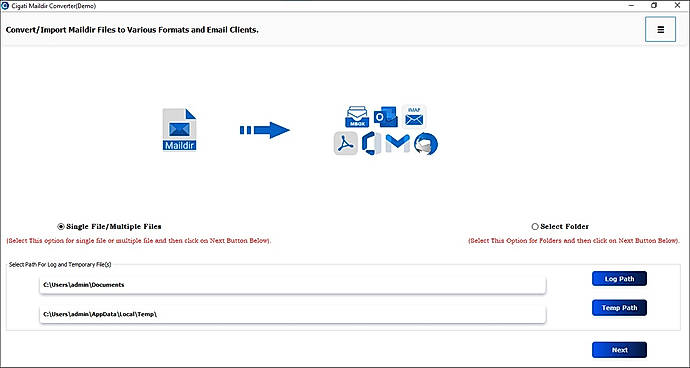 Install and Run the Cigati Maildir Converter Tool.