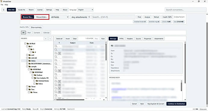 browse eml file
