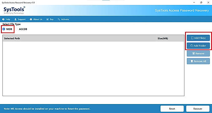Download and install Access Password Recovery Tool