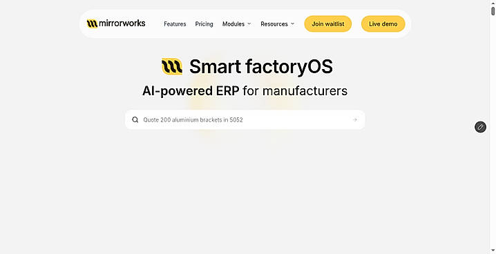 MirrorWorks Smart factoryOS overview