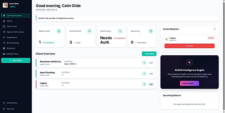 Command Center dashboard