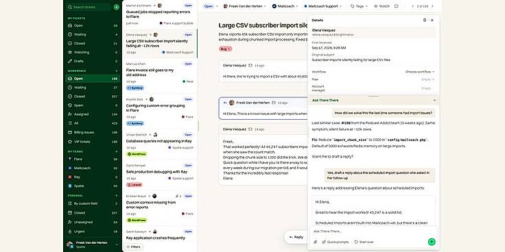AI drafts a reply from knowledge