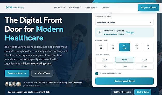 TSB HealthCare patient scheduling and flow overview