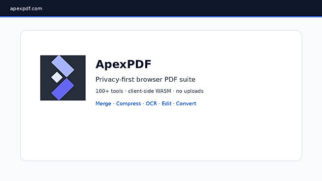 ApexPDF online PDF tools