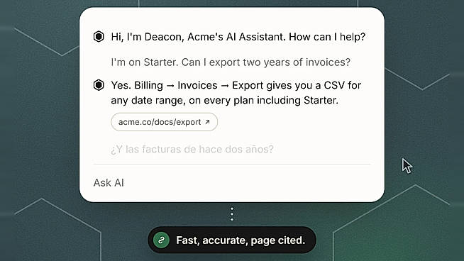 Answers from your docs, with the source linked